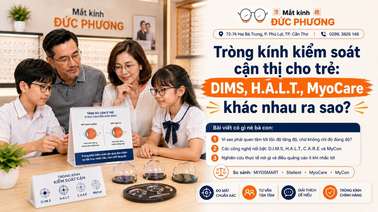Tròng Kính Kiểm Soát Cận Thị Cho Trẻ: DIMS, H.A.L.T., MyoCare Khác Nhau Ra Sao?