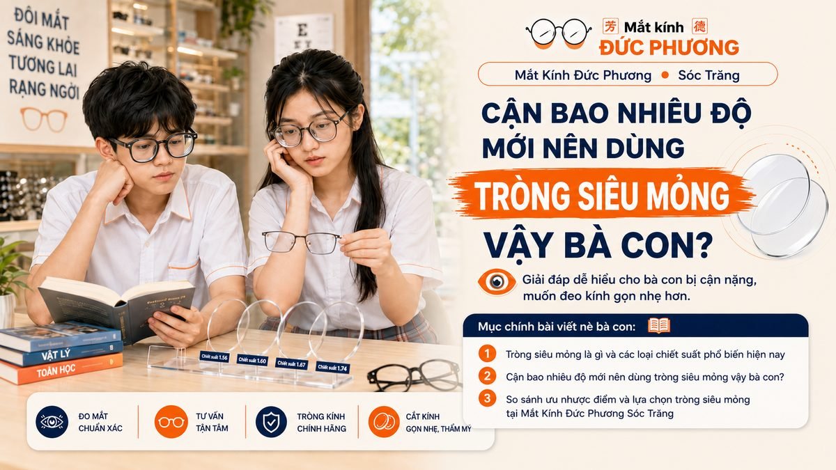 Cận bao nhiêu độ mới nên dùng tròng siêu mỏng vậy bà con?